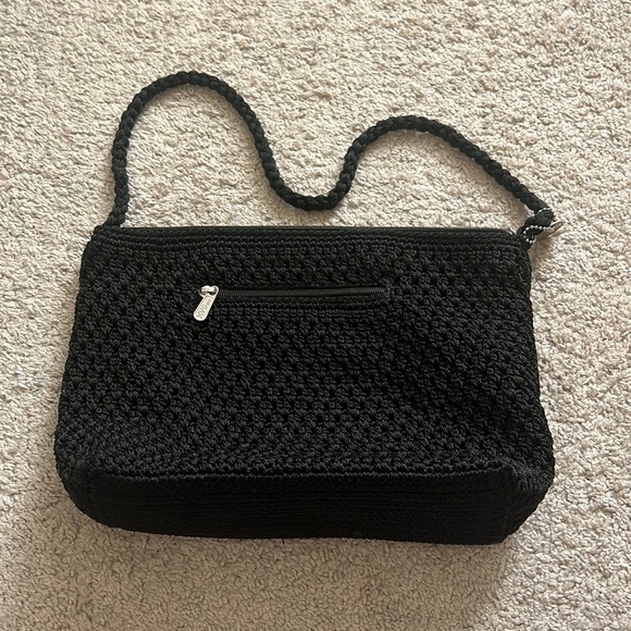 The Sak Black Purse Single Strap Medium Knit Crochet Size 9H X‎ 12W - Picture 1 of 7